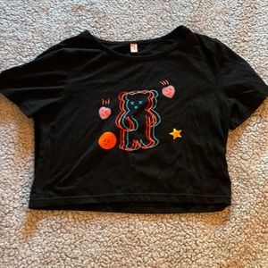 Black ROMWE Crop Top